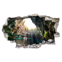 Vinilos grutas y cuevas pared rota 3d